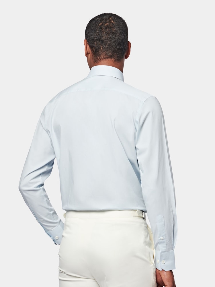 Peckham Rye Blue Poplin Long Sleeve 100% Cotton Shirt - Image 2 of 7