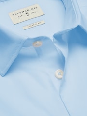 Peckham Rye Blue Poplin Long Sleeve 100% Cotton Shirt - Image 5 of 7