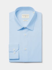 Peckham Rye Blue Poplin Long Sleeve 100% Cotton Shirt - Image 6 of 7