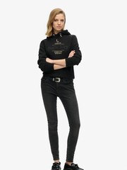 Superdry Black Luxe Metallic Logo Hoodie - Image 2 of 4