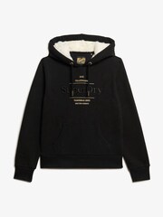 Superdry Black Luxe Metallic Logo Hoodie - Image 4 of 4