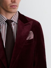 Reiss Bordeaux Apsara Tailored Fit Velvet Single-Breasted Blazer - Image 3 of 9