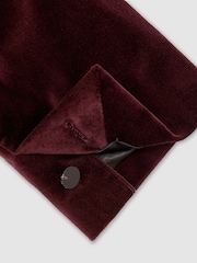 Reiss Bordeaux Apsara Tailored Fit Velvet Single-Breasted Blazer - Image 8 of 9