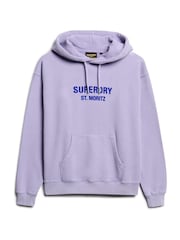 Superdry Dull Purple Sport Luxe Loose Hoodie - Image 4 of 5