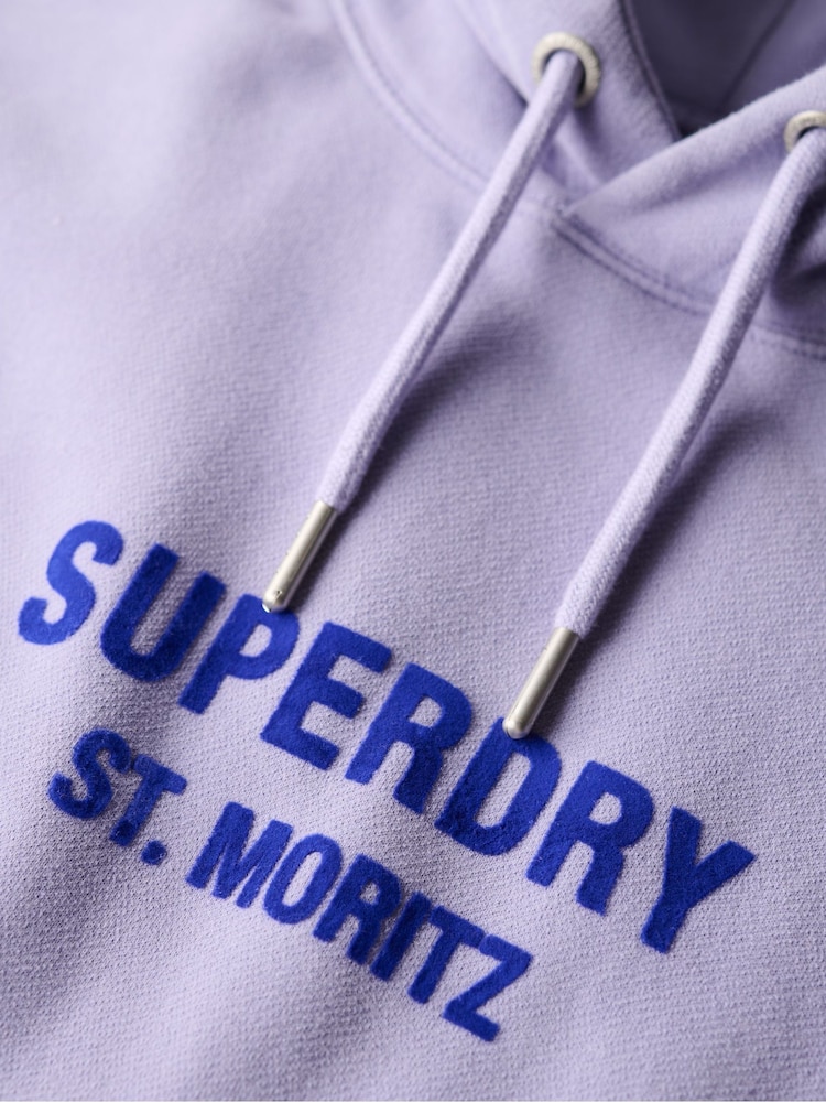 Superdry Dull Purple Sport Luxe Loose Hoodie - Image 5 of 5
