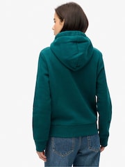 Superdry Deep Teal Luxe Metallic Logo Hoodie - Image 2 of 4