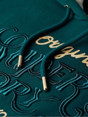 Superdry Deep Teal Luxe Metallic Logo Hoodie - Image 4 of 4