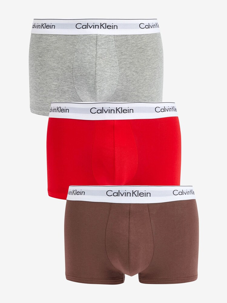 Calvin Klein Grey Modern Cotton Stretch Trunks 3 Pack - Image 1 of 10