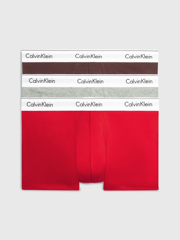 Calvin Klein Grey Modern Cotton Stretch Trunks 3 Pack - Image 5 of 10