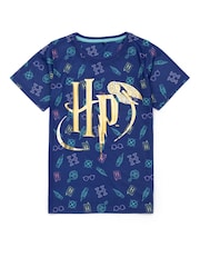 Vanilla Underground Blue Girls Harry Potter Licensing Short Pyjamas - Image 2 of 5
