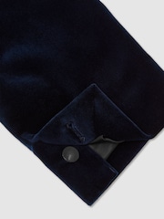 Reiss Navy Apsara Tailored Fit Velvet Single-Breasted Blazer - Image 7 of 8