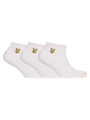 White Lyle & Scott Trainer Socks 3 Pack - Image 1 of 2