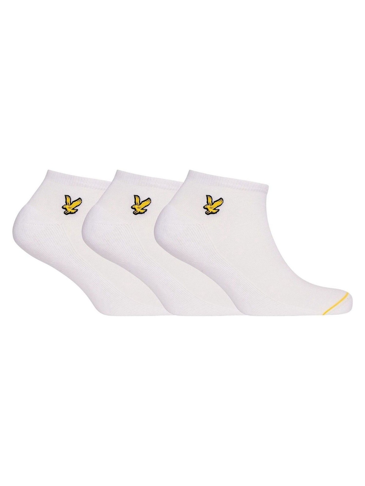 White Lyle & Scott Trainer Socks 3 Pack - Image 1 of 2