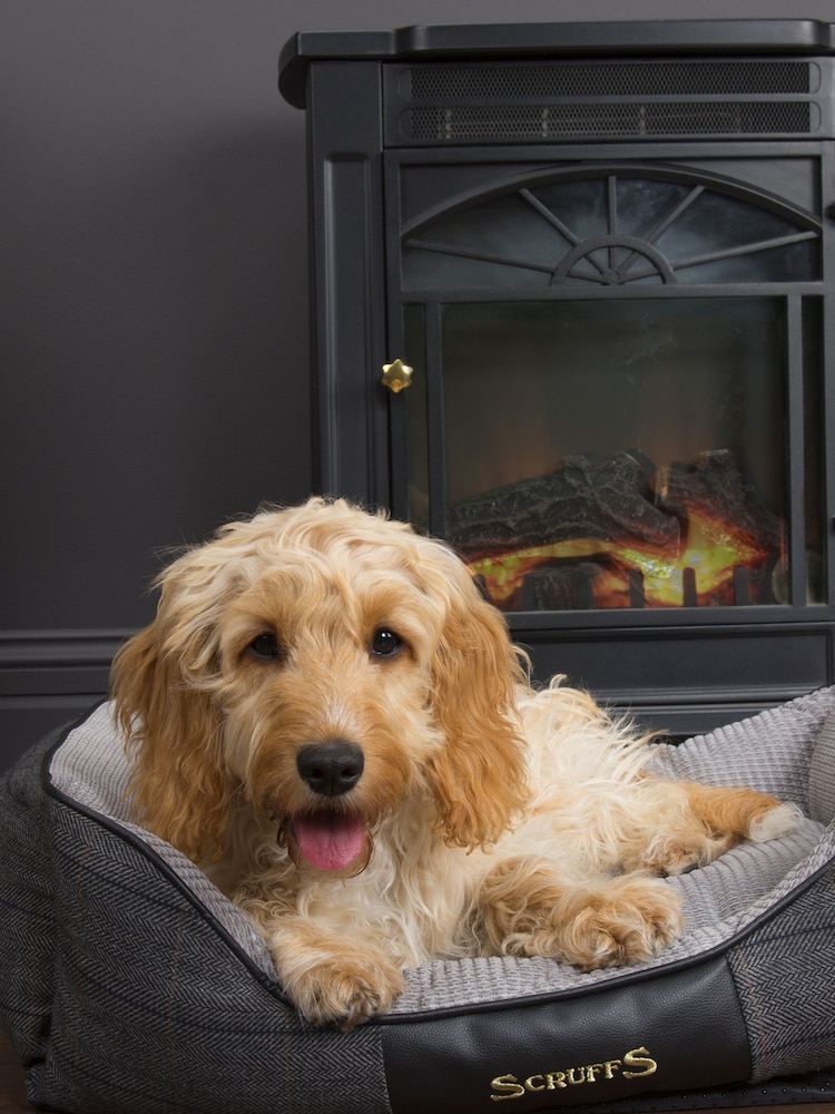 Scruffs® Black Washable Medium Breed Windsor Tweed Dog Bed - Image 2 of 4