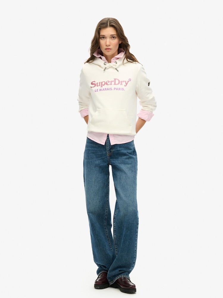 Crudo - Sudadera de algodón 100 % con capucha y diseño de efecto metalizado Venue de Superdry - Imagen 2 de 5
