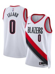 Nike White Portland Trail Blazers Association Edition Swingman Jersey - Damian Lillard Unisex - Image 1 of 3