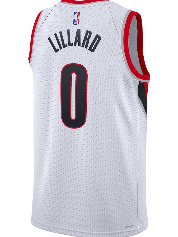Nike White Portland Trail Blazers Association Edition Swingman Jersey - Damian Lillard Unisex - Image 3 of 3