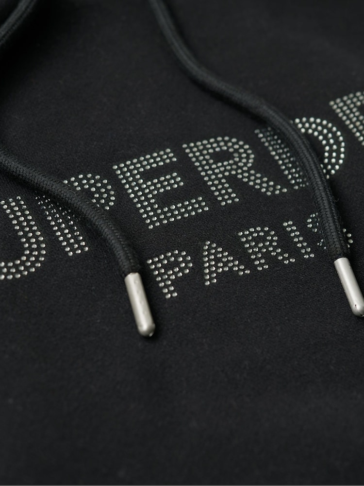 Superdry Black Sport Luxe Loose Hoodie - Image 8 of 8