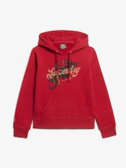 Superdry Red Dahlia Tattoo Script Graphic Hoodie - Image 4 of 5