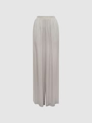 Reiss Neutral Imogen Wide Leg Elasticated Waist Trousers - Image 2 of 4