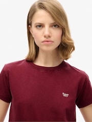 Superdry Rich Burgundy Essential Logo Fitted 100% Cotton T-Shirt - Image 4 of 6