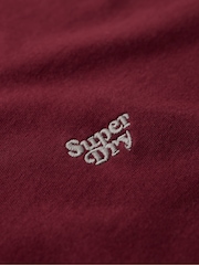 Superdry Rich Burgundy Essential Logo Fitted 100% Cotton T-Shirt - Image 5 of 6