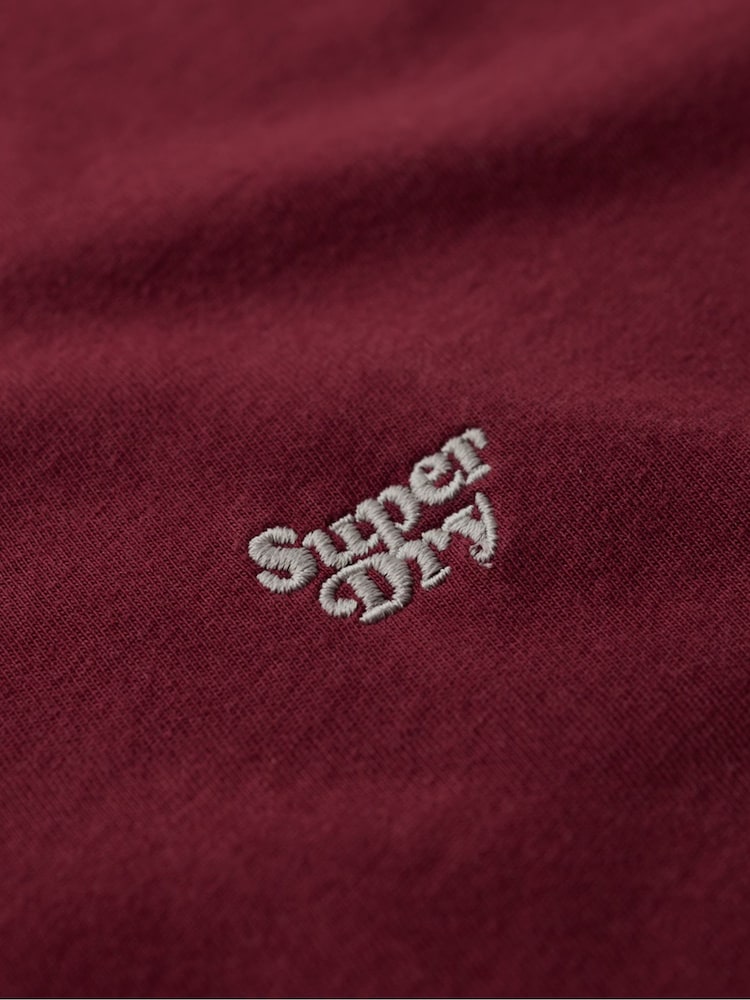 Superdry Rich Burgundy Essential Logo Fitted 100% Cotton T-Shirt - Image 5 of 6