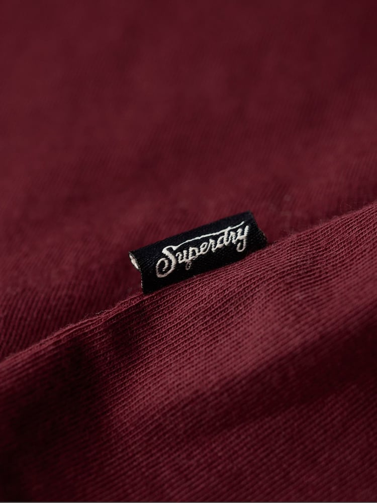 Superdry Rich Burgundy Essential Logo Fitted 100% Cotton T-Shirt - Image 6 of 6