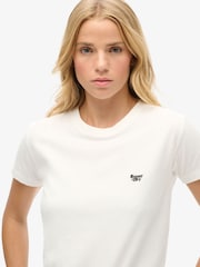Superdry Off White Essential Logo Fitted 100% Cotton T-Shirt - Image 3 of 5