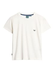 Superdry Off White Essential Logo Fitted 100% Cotton T-Shirt - Image 4 of 5