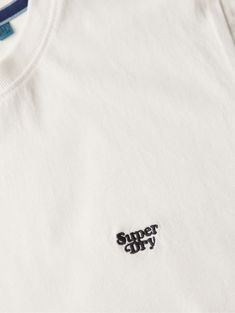 Superdry Off White Essential Logo Fitted 100% Cotton T-Shirt - Image 5 of 5