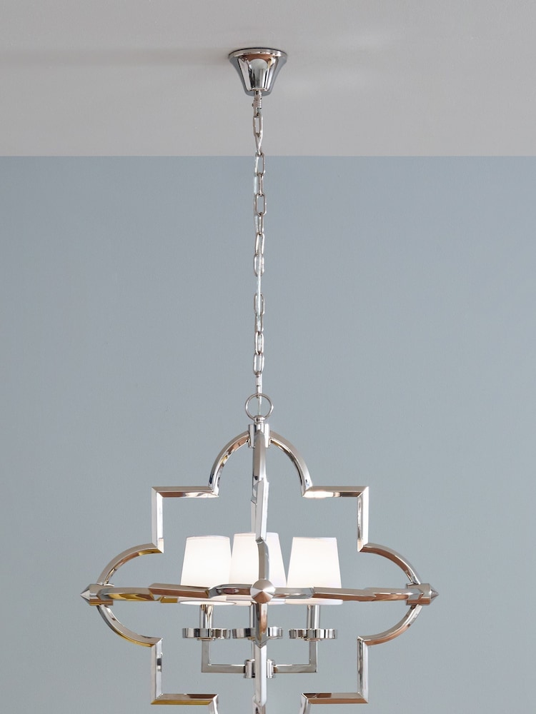 Pacific Silver Zanetta Nickel Metal Four Shade Pendant - Image 1 of 2 Pacific Silver Zanetta Nickel Metal Four Shade Pendant - Image 1 of 2