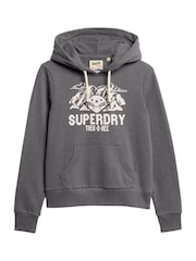 Superdry Granite Grey Marl Lo-Fi Outdoor Graphic Hoodie - Image 5 of 7
