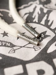 Superdry Granite Grey Marl Lo-Fi Outdoor Graphic Hoodie - Image 7 of 7