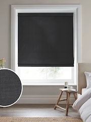 Laura Ashley Charcoal Grey Swanson Made to Measure Roman Blind - Image 1 of 7
