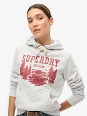 Superdry Flake Grey Marl Lo-Fi Outdoor Graphic Hoodie - Image 3 of 4