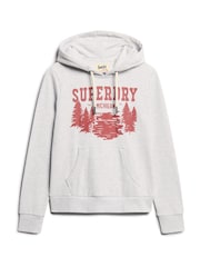 Superdry Flake Grey Marl Lo-Fi Outdoor Graphic Hoodie - Image 4 of 4