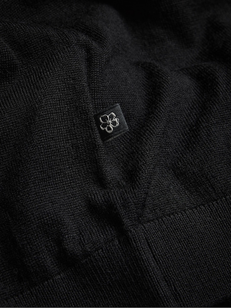 Ted Baker Black Senti Long Sleeved Knitted Plain T-Shirt - Image 5 of 5