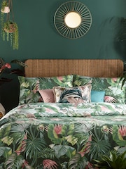 furn. Jade Green Amazonia Rainforest Reversible Duvet Cover and Pillowcase Set - Image 1 of 4