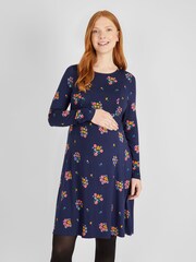 JoJo Maman Bébé Navy Floral Maternity & Nursing Dress - Image 2 of 5