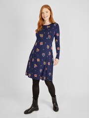 JoJo Maman Bébé Navy Floral Maternity & Nursing Dress - Image 4 of 5