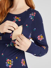 JoJo Maman Bébé Navy Floral Maternity & Nursing Dress - Image 5 of 5