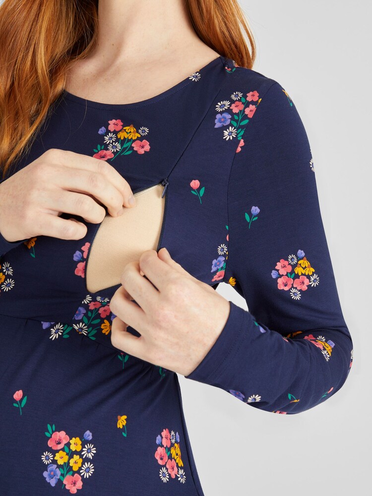 JoJo Maman Bébé Navy Floral Maternity & Nursing Dress - Image 5 of 5