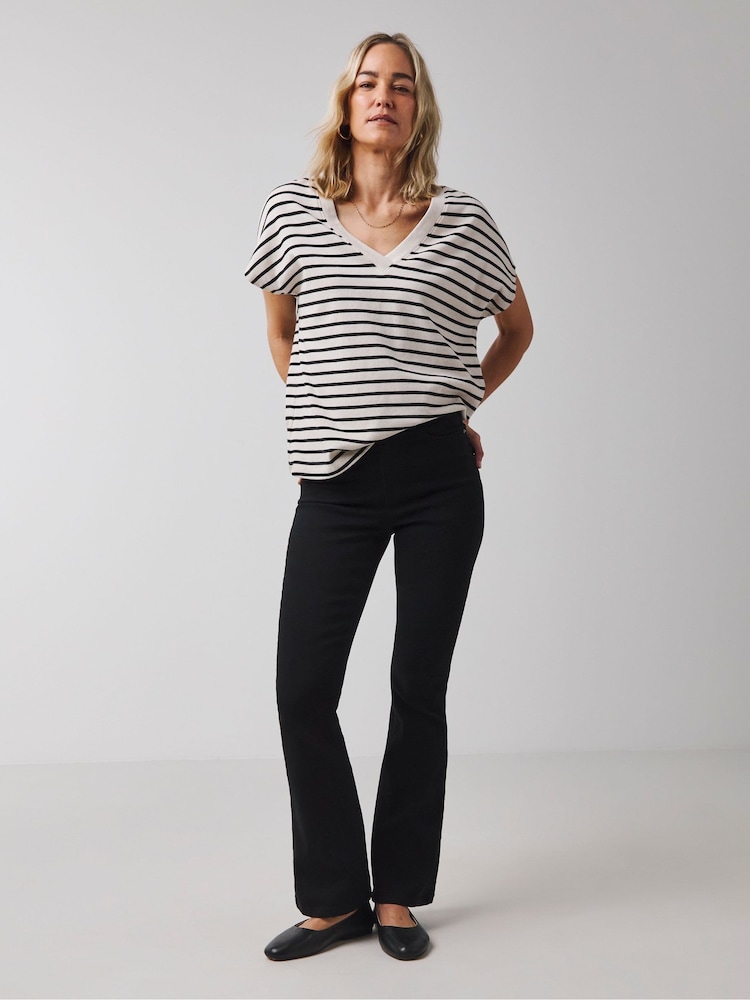 JD Williams Black High Waist Supersoft Bootcut Jeans - Image 1 of 4