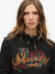 Superdry Black Tattoo Script Graphic Hoodie - Image 2 of 3