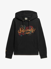 Superdry Black Tattoo Script Graphic Hoodie - Image 3 of 3