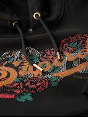 Superdry Black Tattoo Script Graphic Hoodie - Image 4 of 4