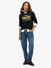 Superdry Jet Black Embellished vl Graphic Hoodie - Image 2 of 5