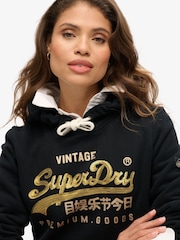 Superdry Jet Black Embellished vl Graphic Hoodie - Image 3 of 5