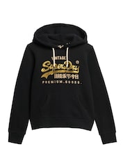 Superdry Jet Black Embellished vl Graphic Hoodie - Image 4 of 5